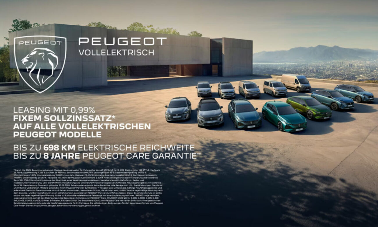 Peugeot Leasingangebote – Jetzt mit 0,99% fixem Sollzinssatz auf alle vollelektrischen Modelle*